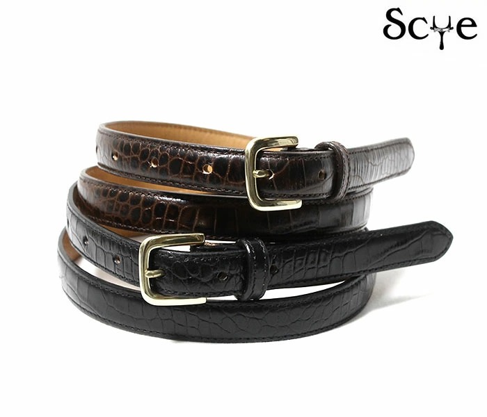 SCYE サイ クロコ型押しベルト Press Croco Dress Belt (3324-31309