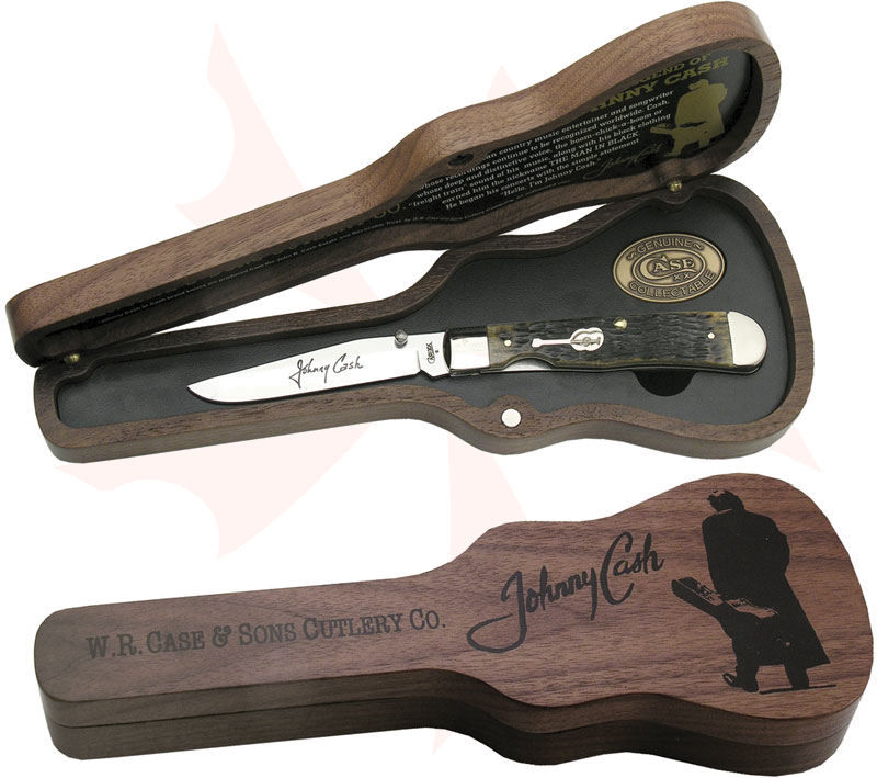 Case Johnny Cash TrapperLock Bone Handles 4-1/8