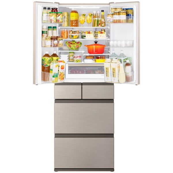 日立 R-HWC49T(N) ライトゴールド [冷蔵庫 (485L・フレンチドア