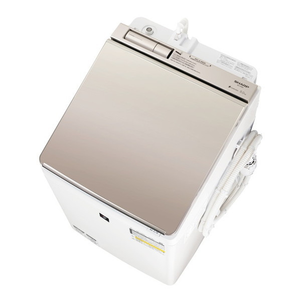 SHARP ES-PW8H-N ゴールド系 [縦型洗濯乾燥機 (洗濯8.0kg/乾燥4.5kg