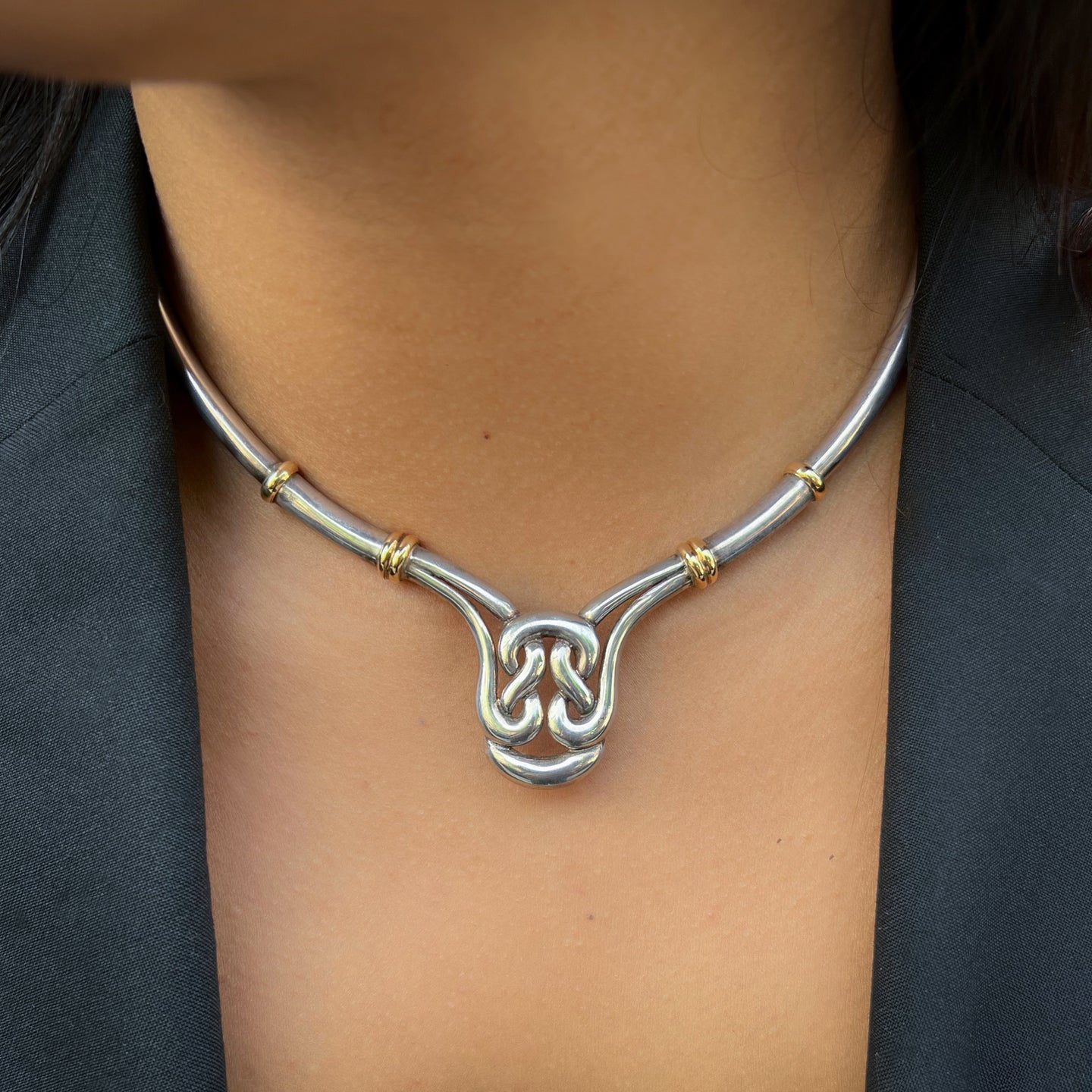 Ilias Lalaounis Silver & 18k Knot Collar – Pippin Vintage Jewelry