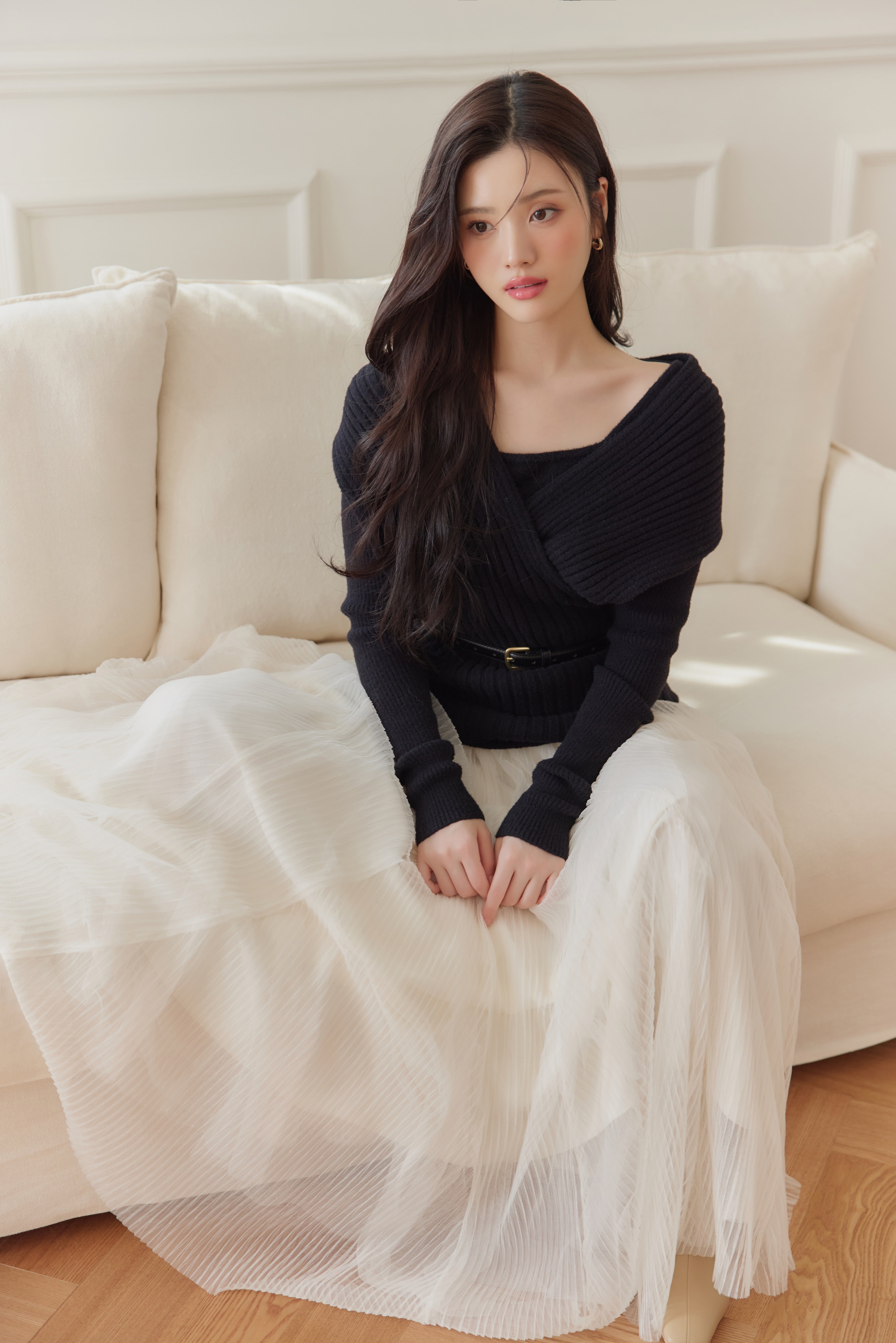 ベルトセットカシュクールオフショルダーニット – poláura OFFICIAL