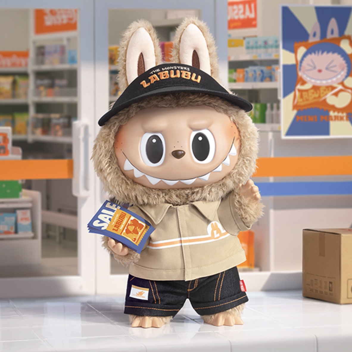 POPMART THE MONSTER-THE Naughty Cashier Vinyl plush toys labubu