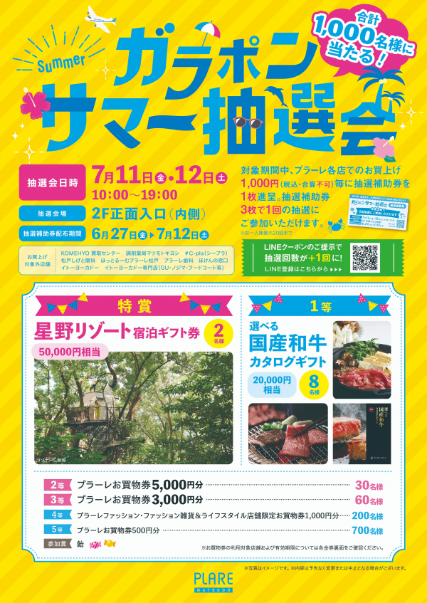 ガラポンサマー抽選会 | プラーレ松戸