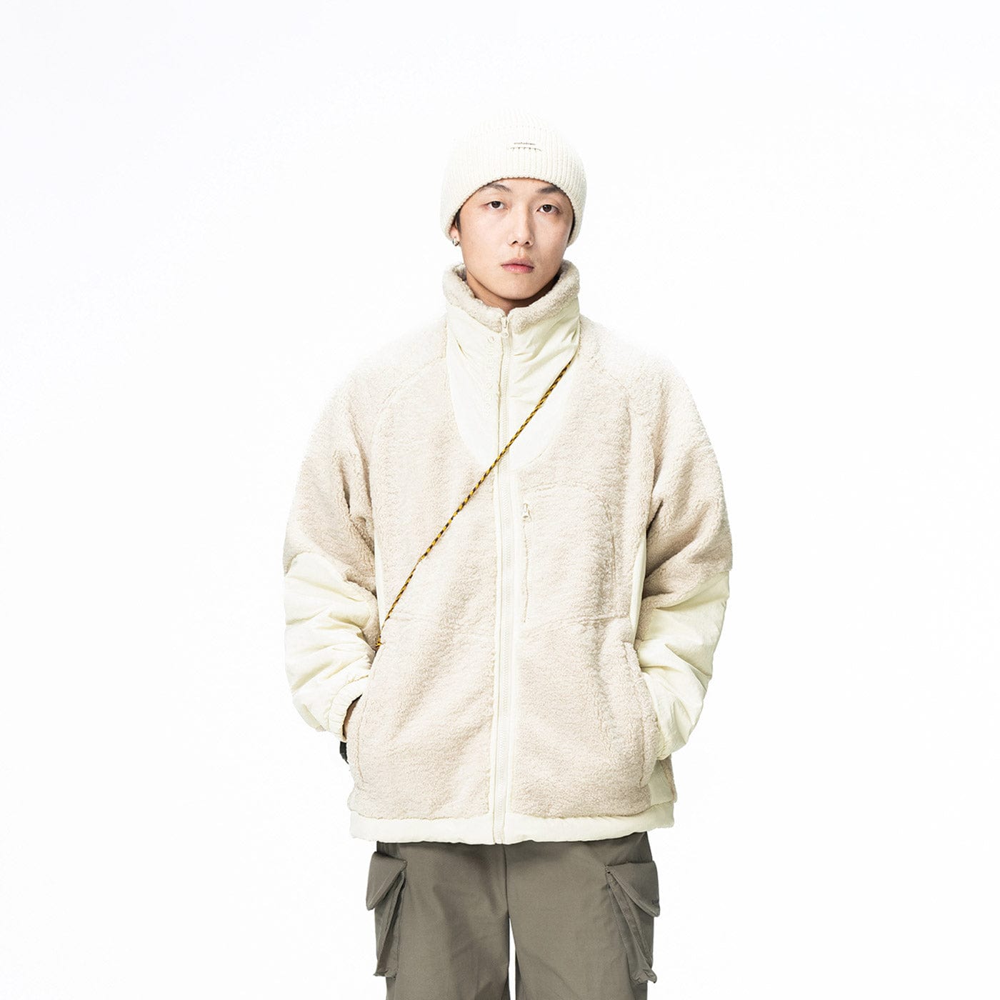 ENSHADOWER Spliced High-Collar Fleece Jacket