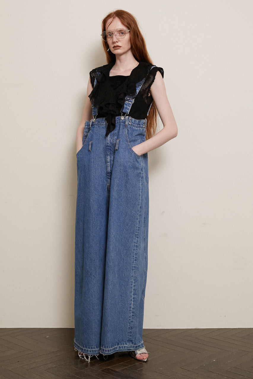 Loose Waist Two-way Salopette Pants