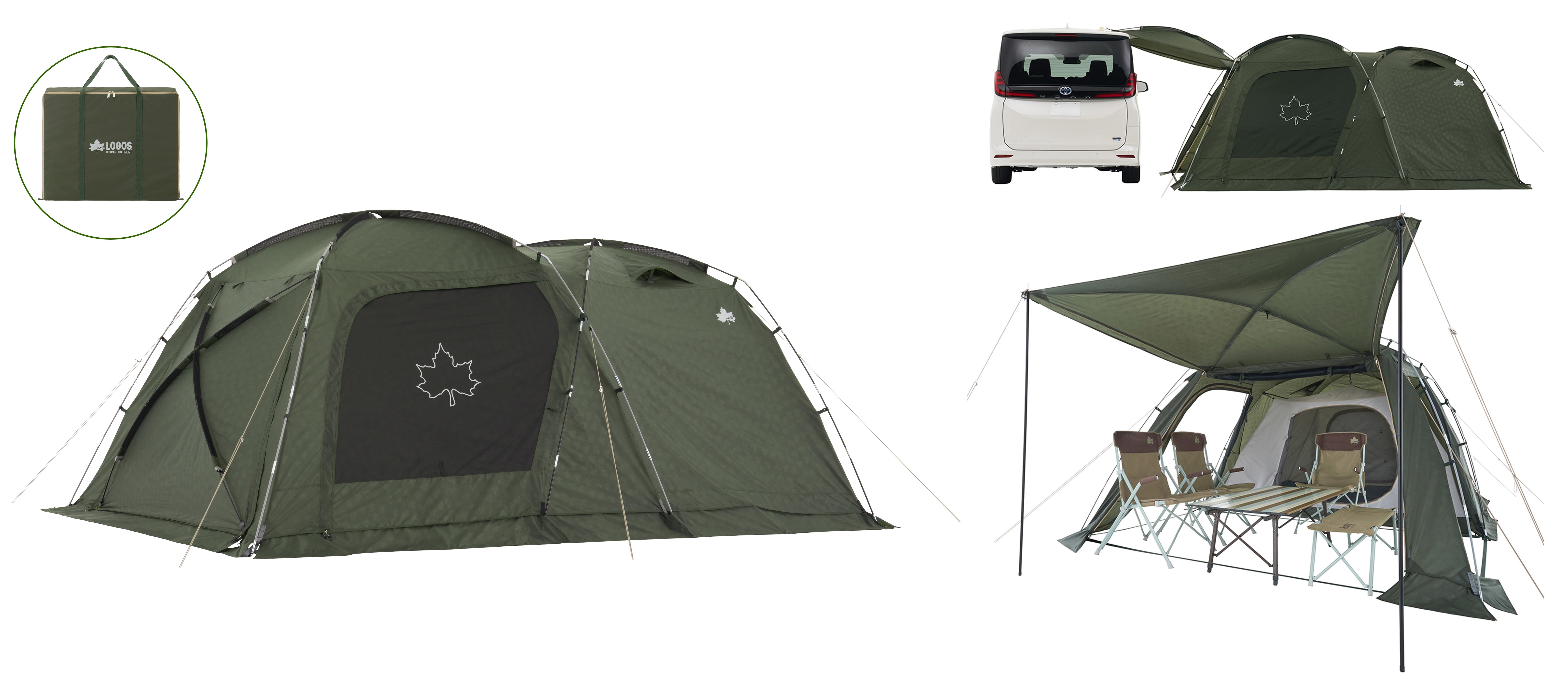 ロゴス独自の便利機能が満載！寝室＆リビング兼備の2ルームテント