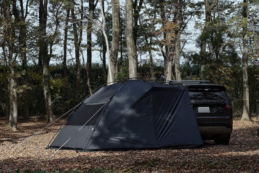 ムラコから漆黒のカーサイドタープが登場！ タープポールで単独使用も