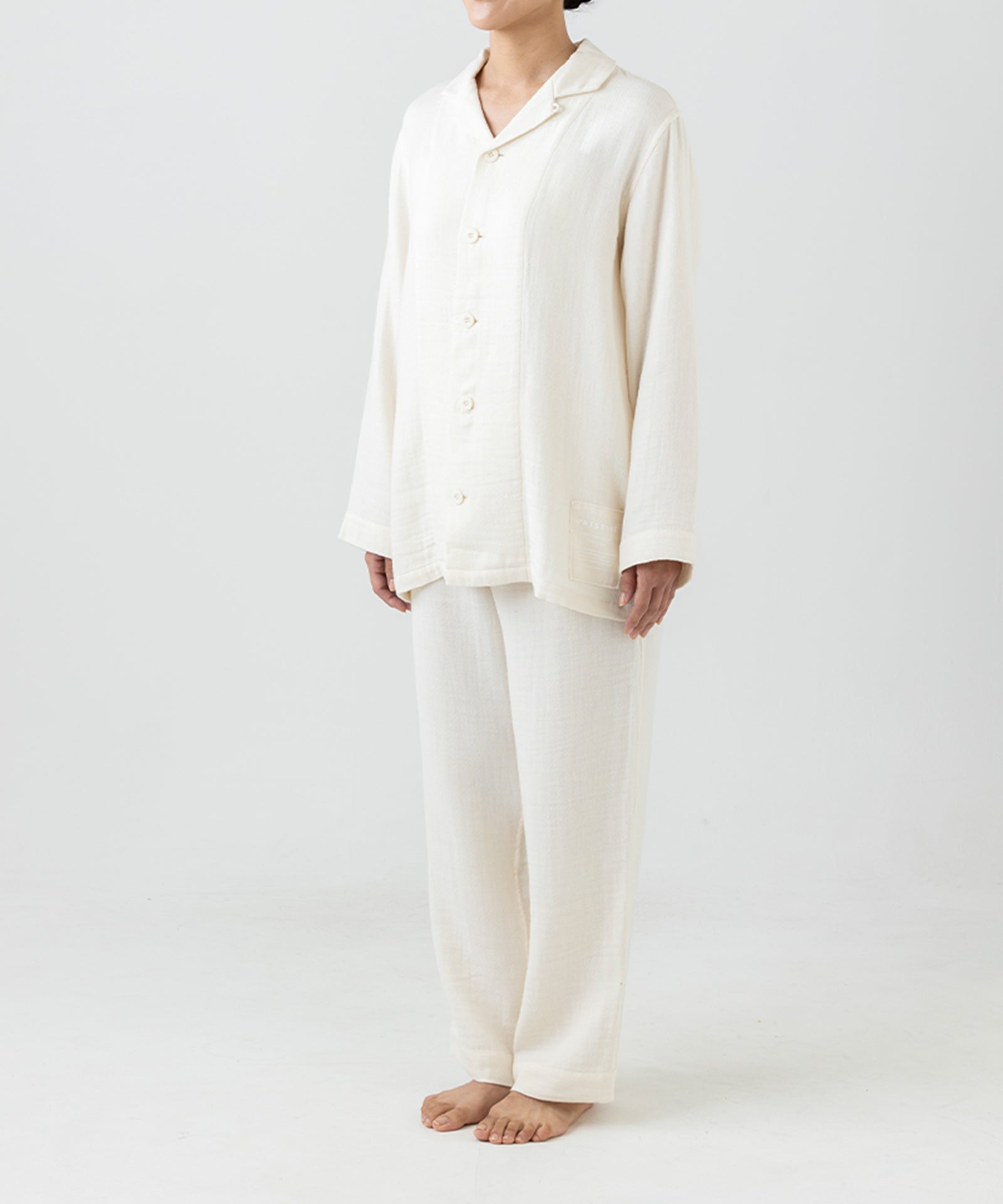 綾ダブルガーゼ 前開きパジャマ / オーガニックコットン – PRISTINE