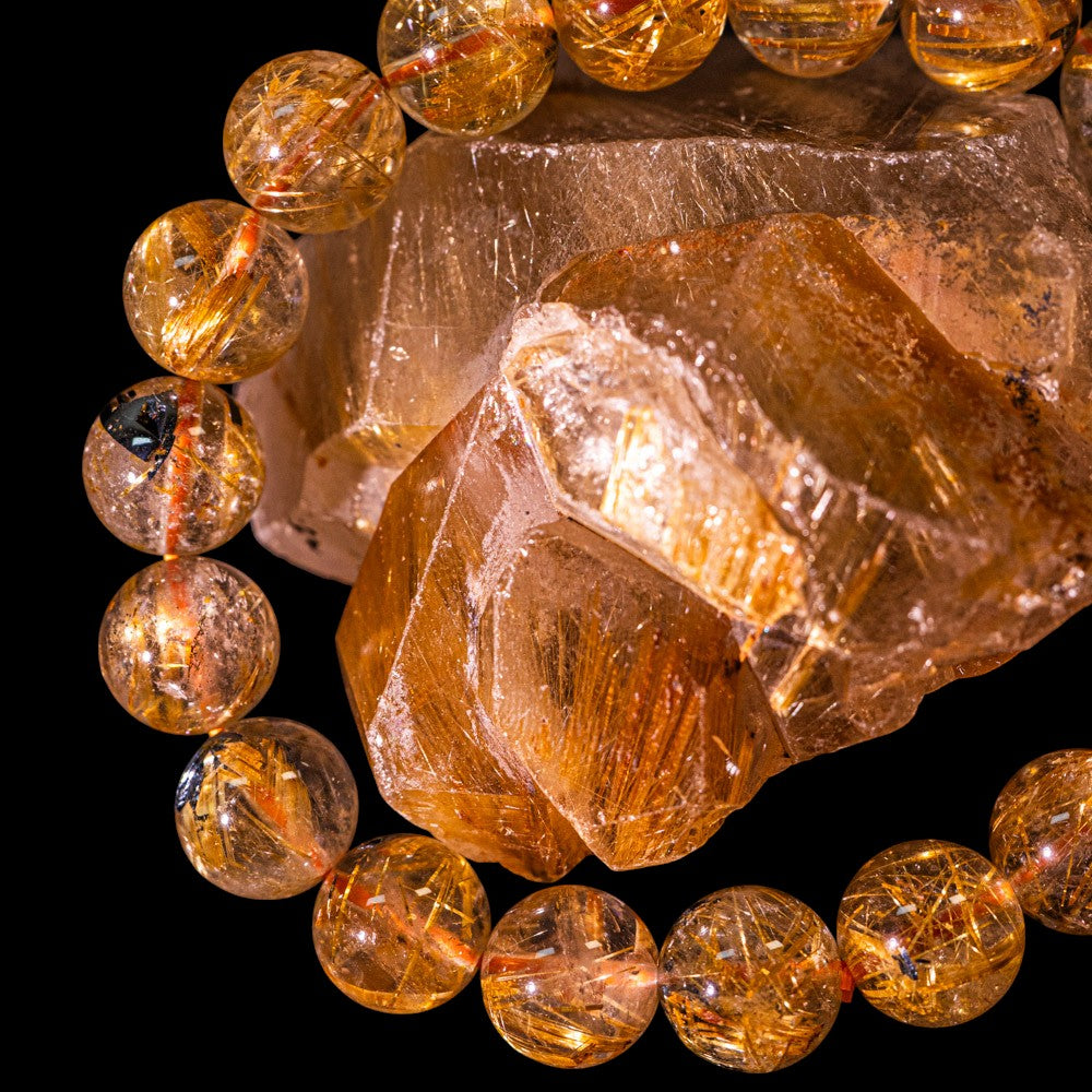 11.0mm太陽ルチル(ヘマタイト/ルチル)】ルチルクォーツ 11.0mm玉