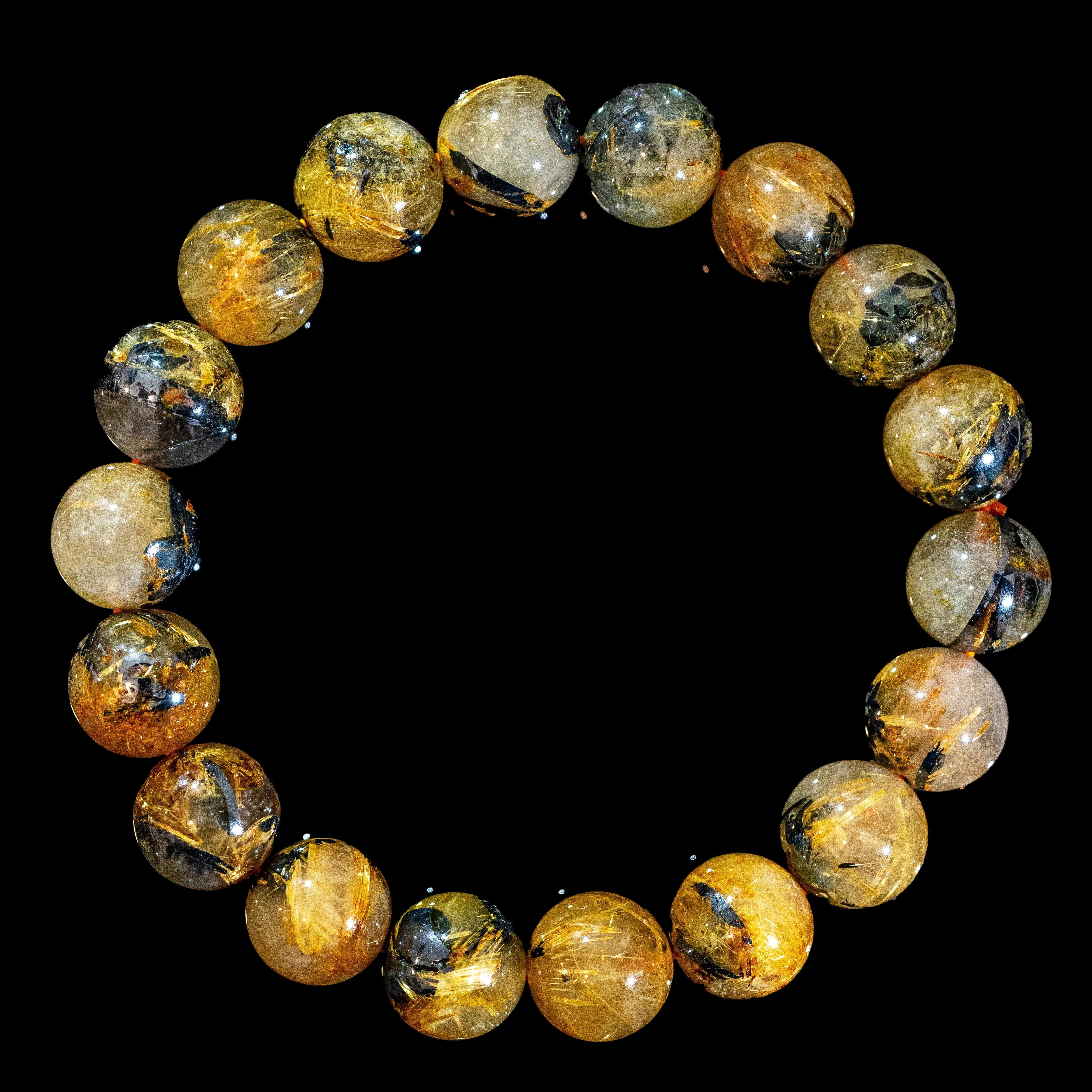 12mm迫力満点太陽放射ルチル】ルチルクォーツ 12mm玉 タイチン