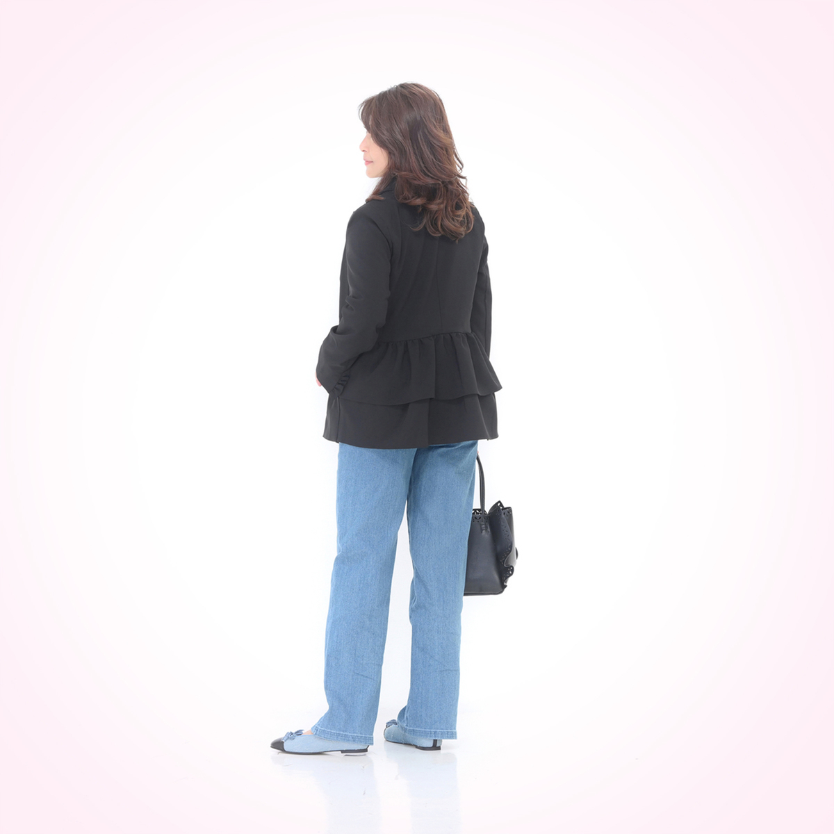 &LOVE むっちゃ幸せハート刺繍のストレートデニムパンツ アンドラブ