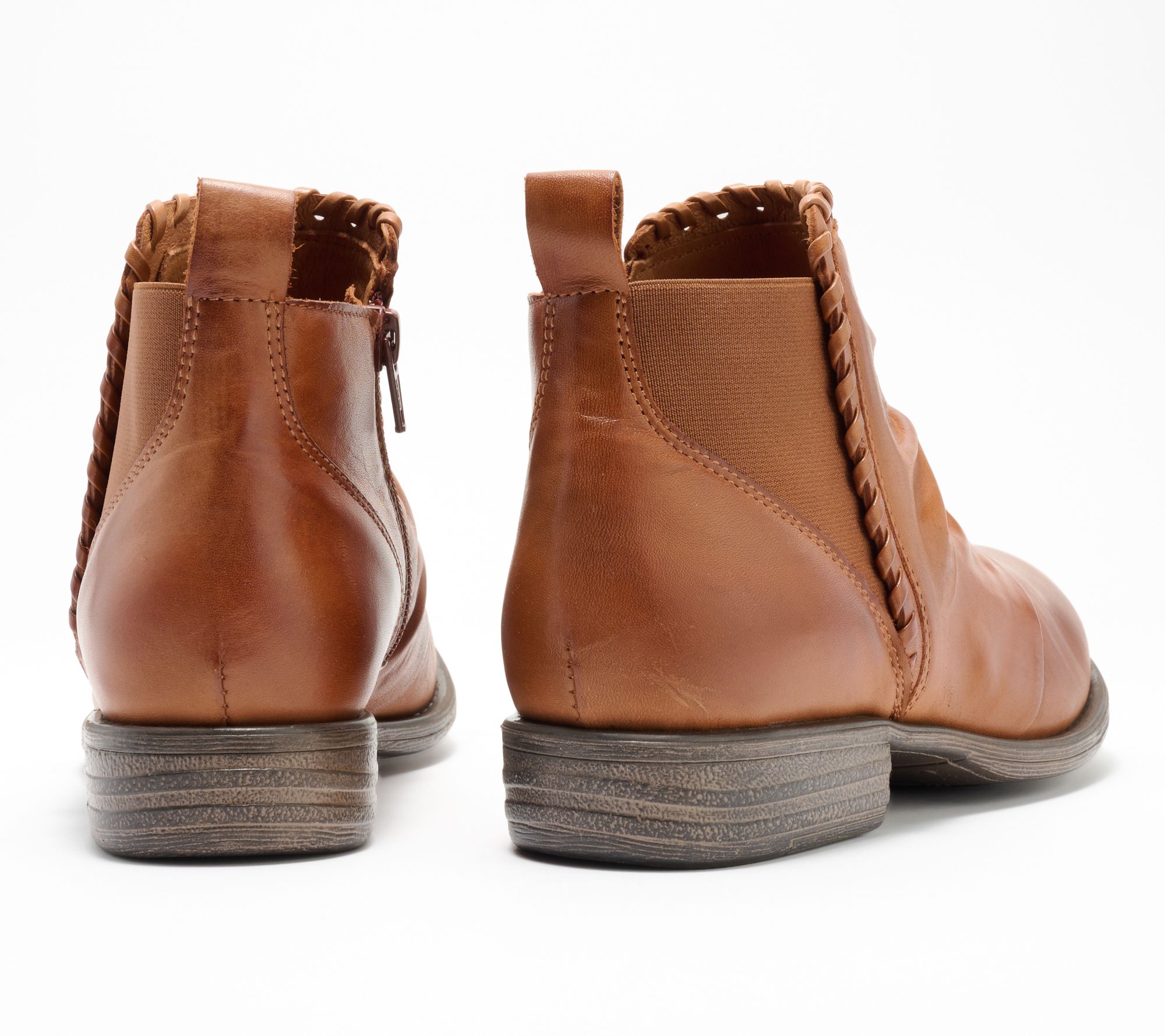 Miz Mooz Leather Whip Stitch Ankle Boots - Lynda - QVC.com