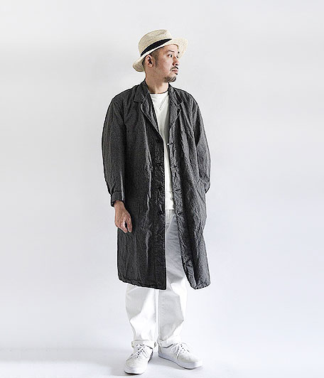 VETRA ビンテージブラックシャンブレーフレンチワークコート - Fresh