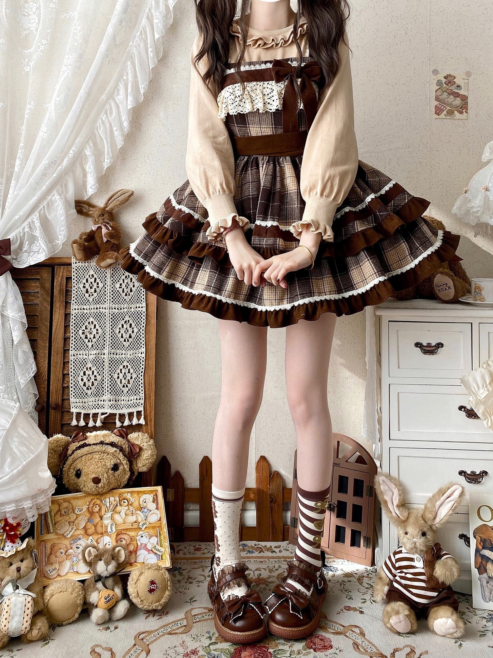 公式】甘く溶かしたチョコレートの味ジャンパースカート - ロリータ