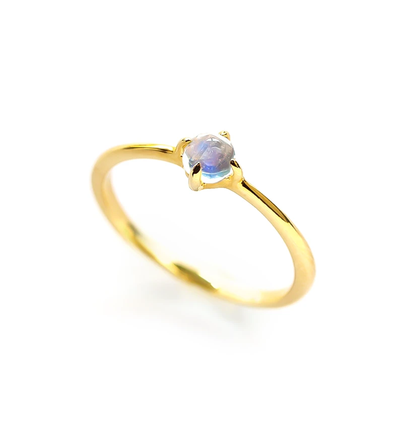 ブルームーンストーン K10ピンキーリング カボションカット ~MUOT~ 6月
