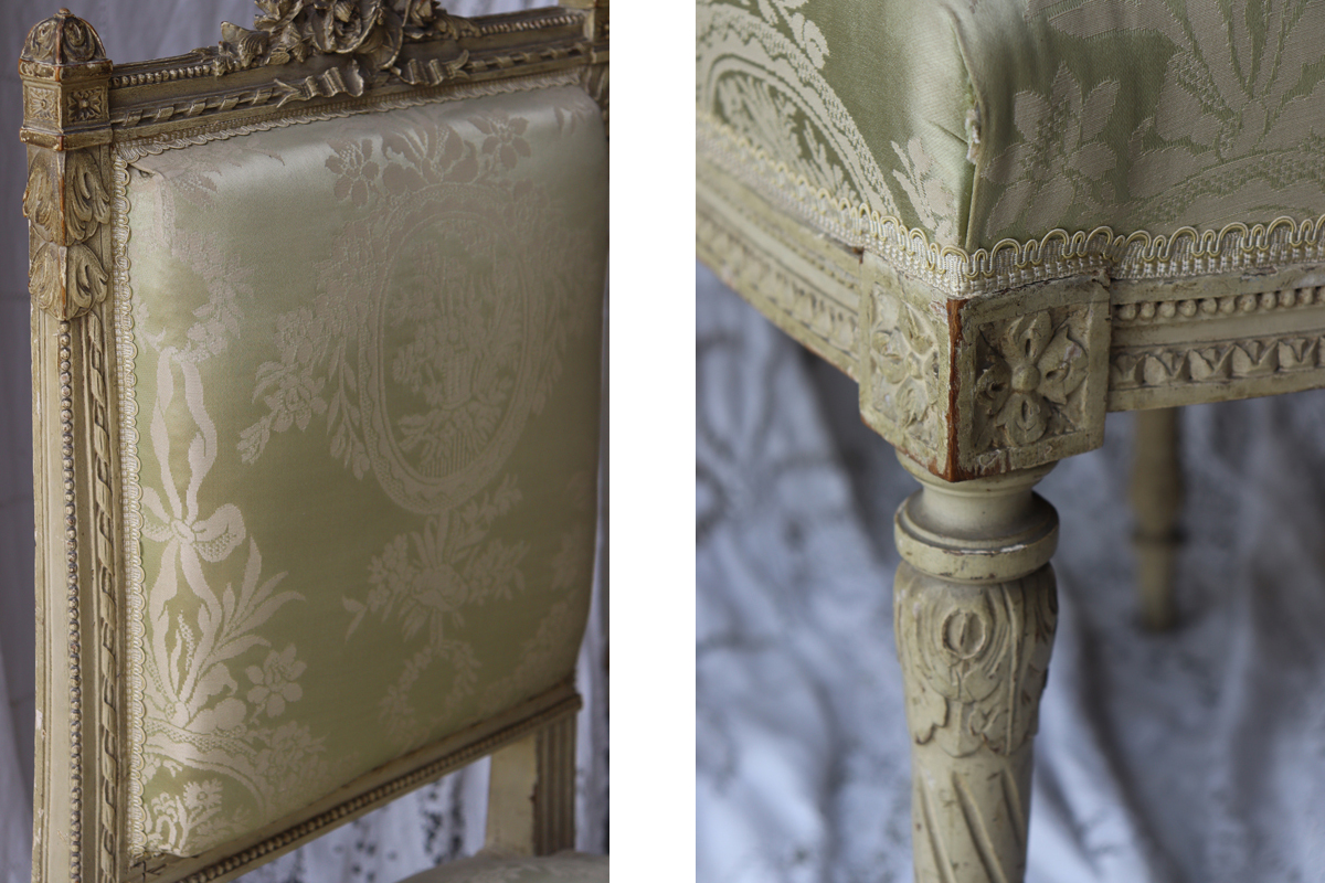 フランスアンティーク ルイ16世様式 1890年代 サロンチェア 椅子