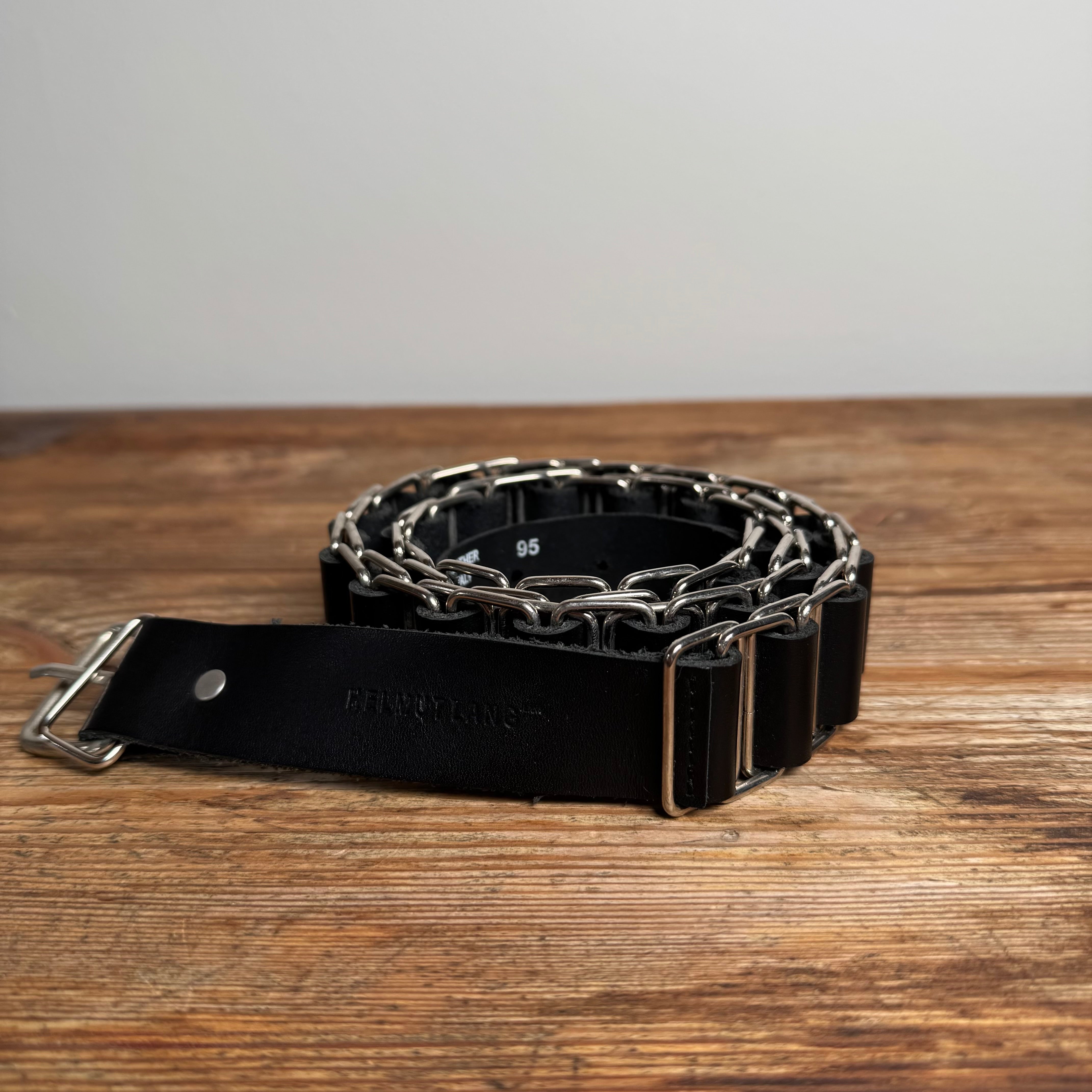 1998 Helmut Lang Metal Chain Leather Roller Belt – Recollected Sweden