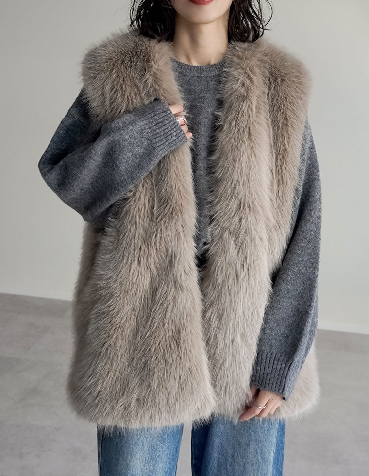 ミドルフェイクファーベスト - ジャケット/アウター通販 | 人気