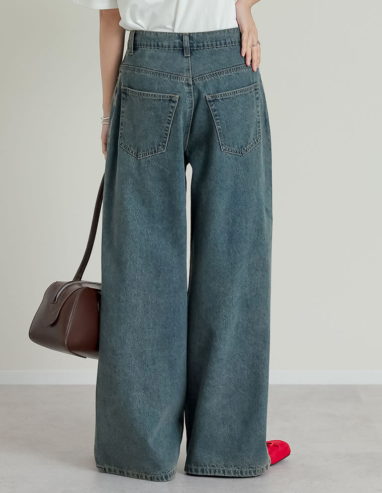 クロスウエストストレートコットンデニムパンツ - パンツ通販 | 人気