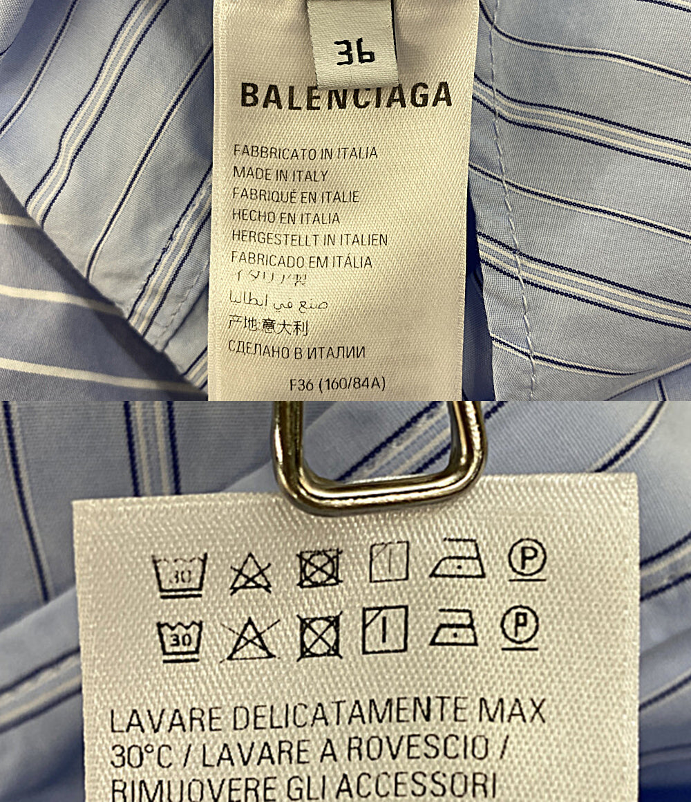 BALENCIAGA 長袖シャツ ドッキングストライプ レディース SIZE 36