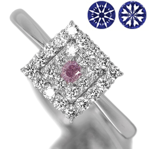 ピンクダイヤモンド 0.08ct/FPP/SI1 ハートアンドキューピッド