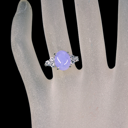 ラベンダー翡翠(ヒスイ) ダイヤモンド 0.6ct プラチナ リング(指輪