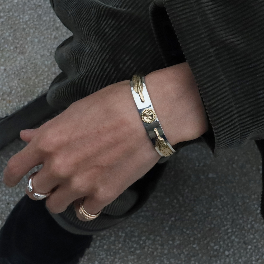 TADY&KING[ORDER ITEM]平打ちバングルK18イーグル&ダブルK18Sフェザー