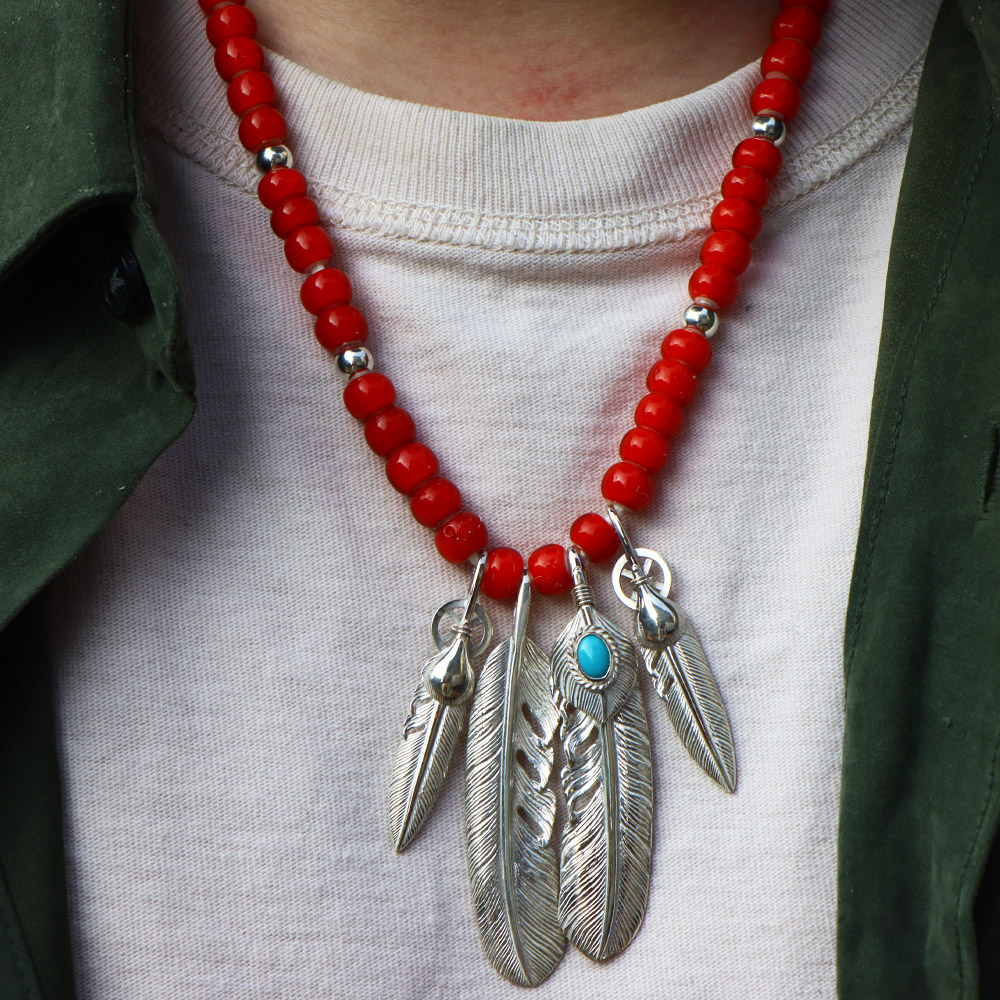 TADY&KINGハートSVフェザー銀縄ターコイズ Lサイズ ALL ITEM