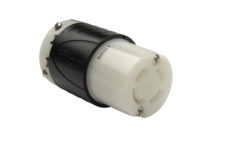 30A NEMA L1830 Connector - Black Back, White Front Body | Turnlok