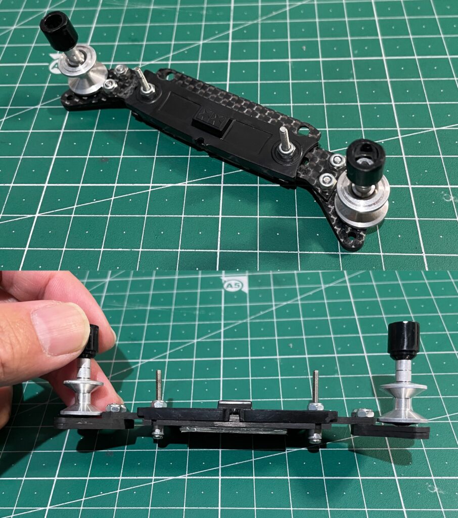 ミニ四駆】VZシャーシフロント周りのカスタム☆「段下げATスラダン」を