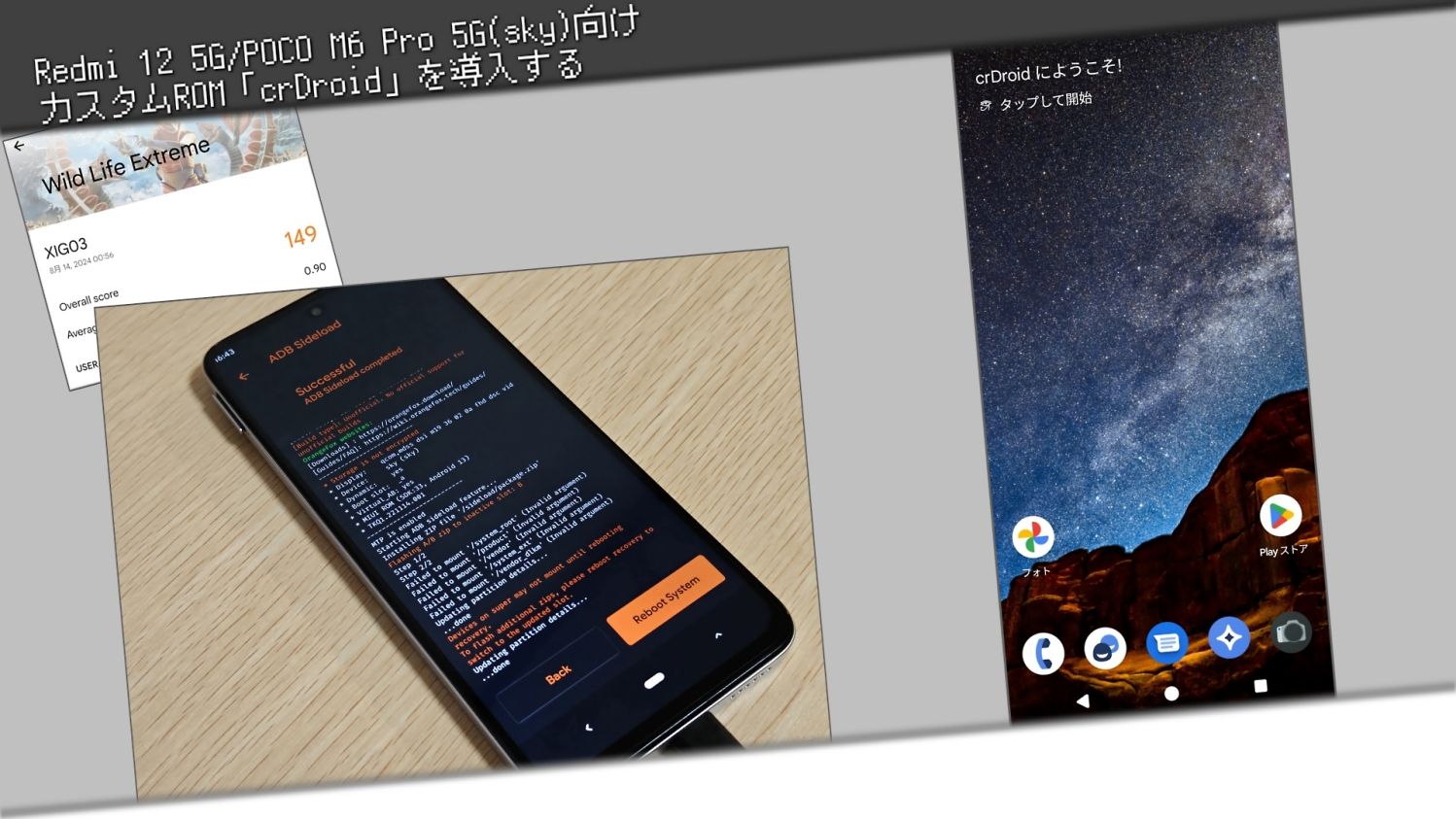 Redmi 12 5G/POCO M6 Pro 5G(sky)向け、カスタムROM「crDroid」を導入する