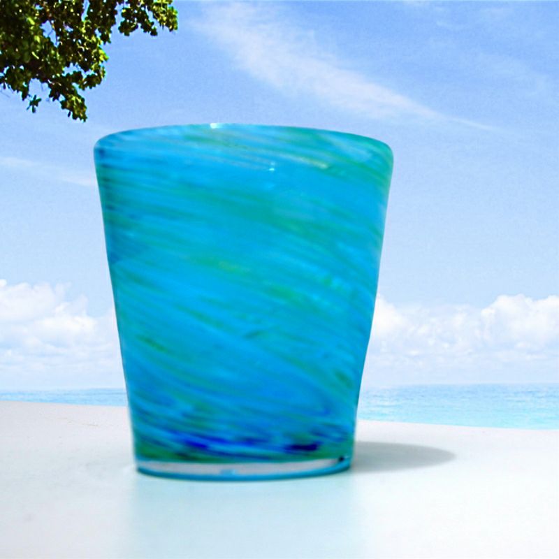 沖縄県/吹きガラス匠工房】渦/グラス（水ギョク・マンゴー