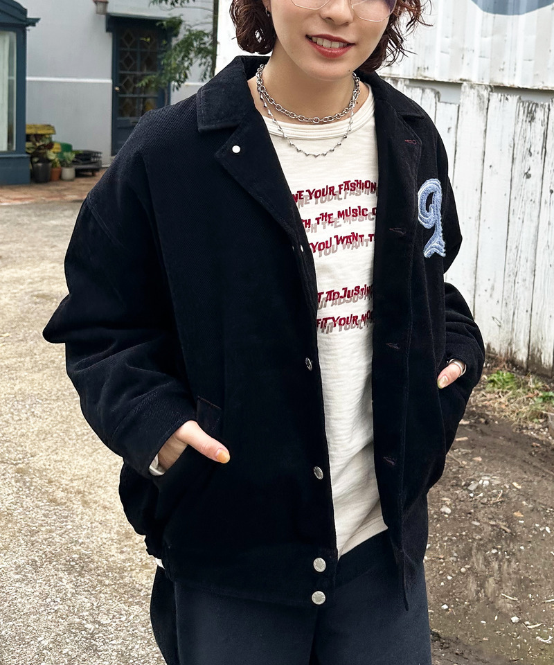 フロックツイル Dino CAFE BACK刺しゅうブルゾン｜DOUBLE NAME ダブル