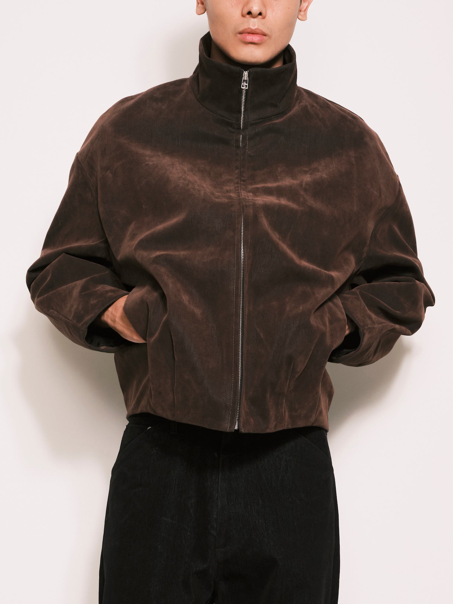 OMAR AFRIDI / Stand Collar Bud Blouson Brown - Road Sign