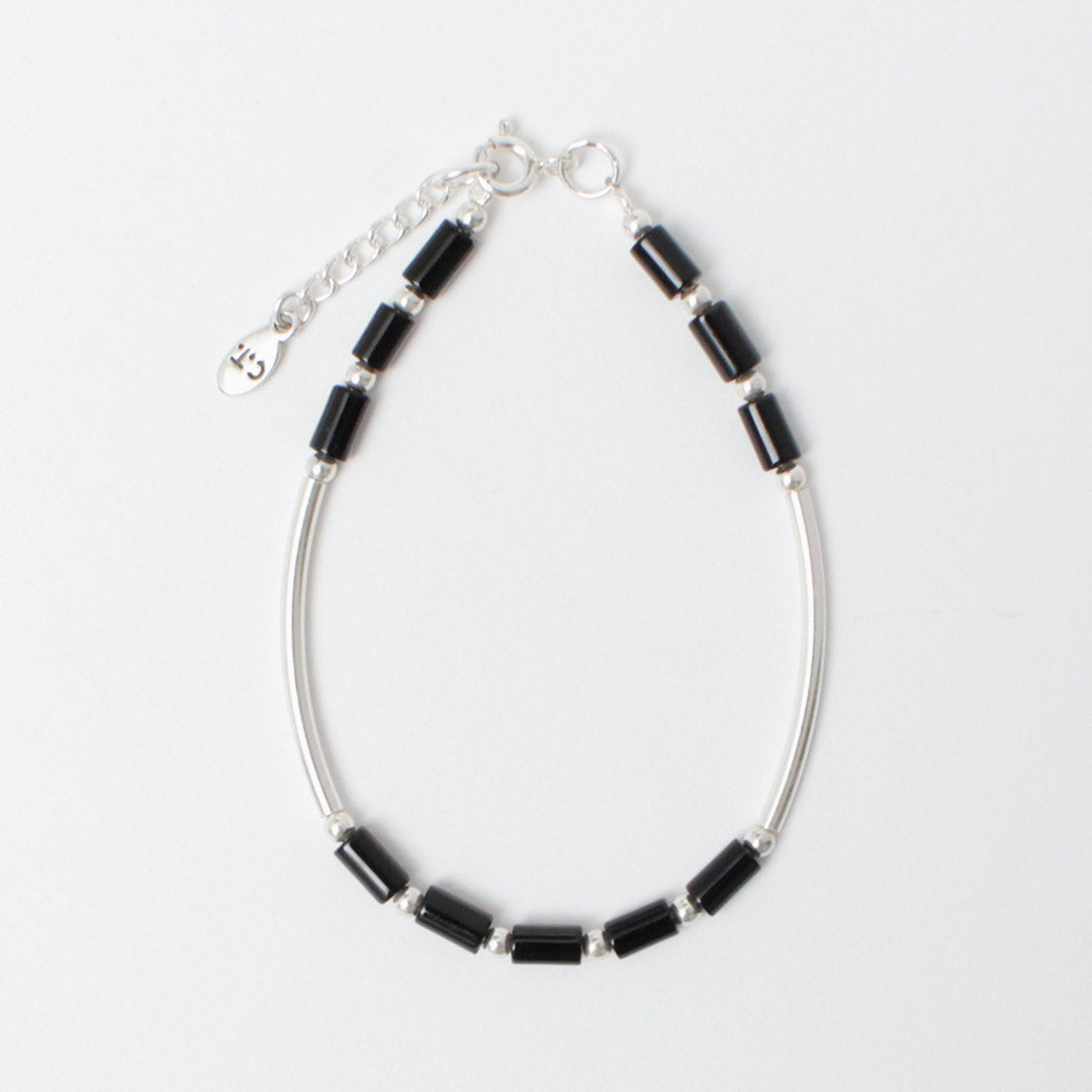 CHALISA T..（チャリッサ・ティー） ブラックオニキス チューブビーズ