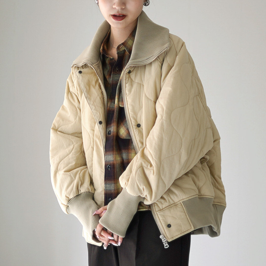 KHA:KI（カーキ） ミリタリーキルト ジップアップジャケット