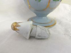 ペルシアン・グラスの水差し 花柄・水色 ZA083