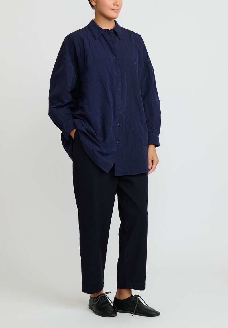 Casey Casey Paper Cotton Shirt in Navy Blue | Santa Fe Dry Goods