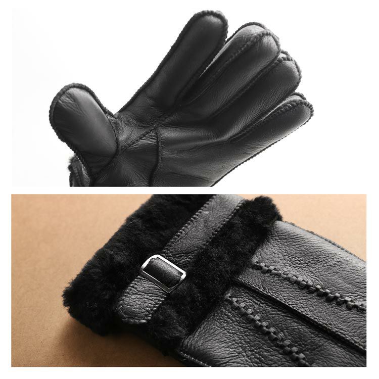 名入れ 別途購入で可能】ムートン レザー グローブ メンズ 【ネコポス