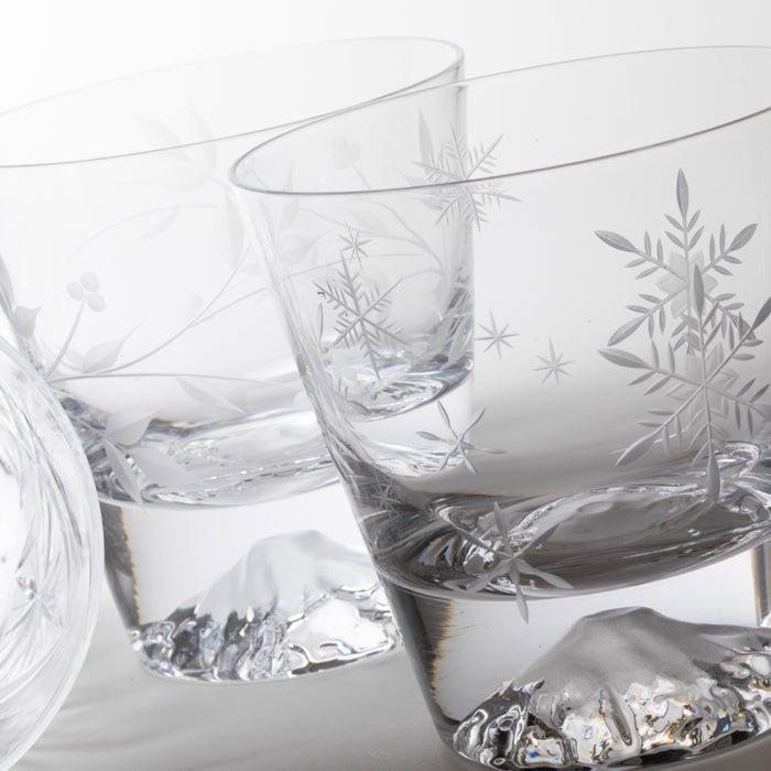 M-1501-C 雪華文様 富士山オールド – 硝子工房 彩鳳