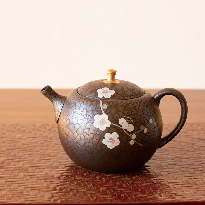 未使用品萬古焼 天王寺印花急須 一休作 未使用品萬古焼 天王寺印花急須