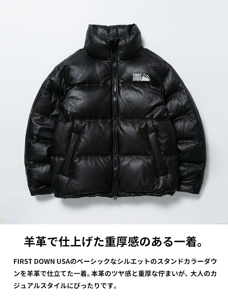 FIRST DOWN USA (ファーストダウンユーエスエー) ラムレザー 胸ロゴ