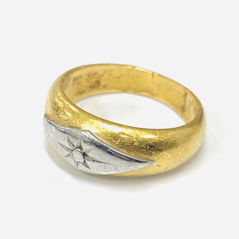 K18 Pt900 (18金 プラチナ900) コンビ リング ダイヤモンド 指輪の買取