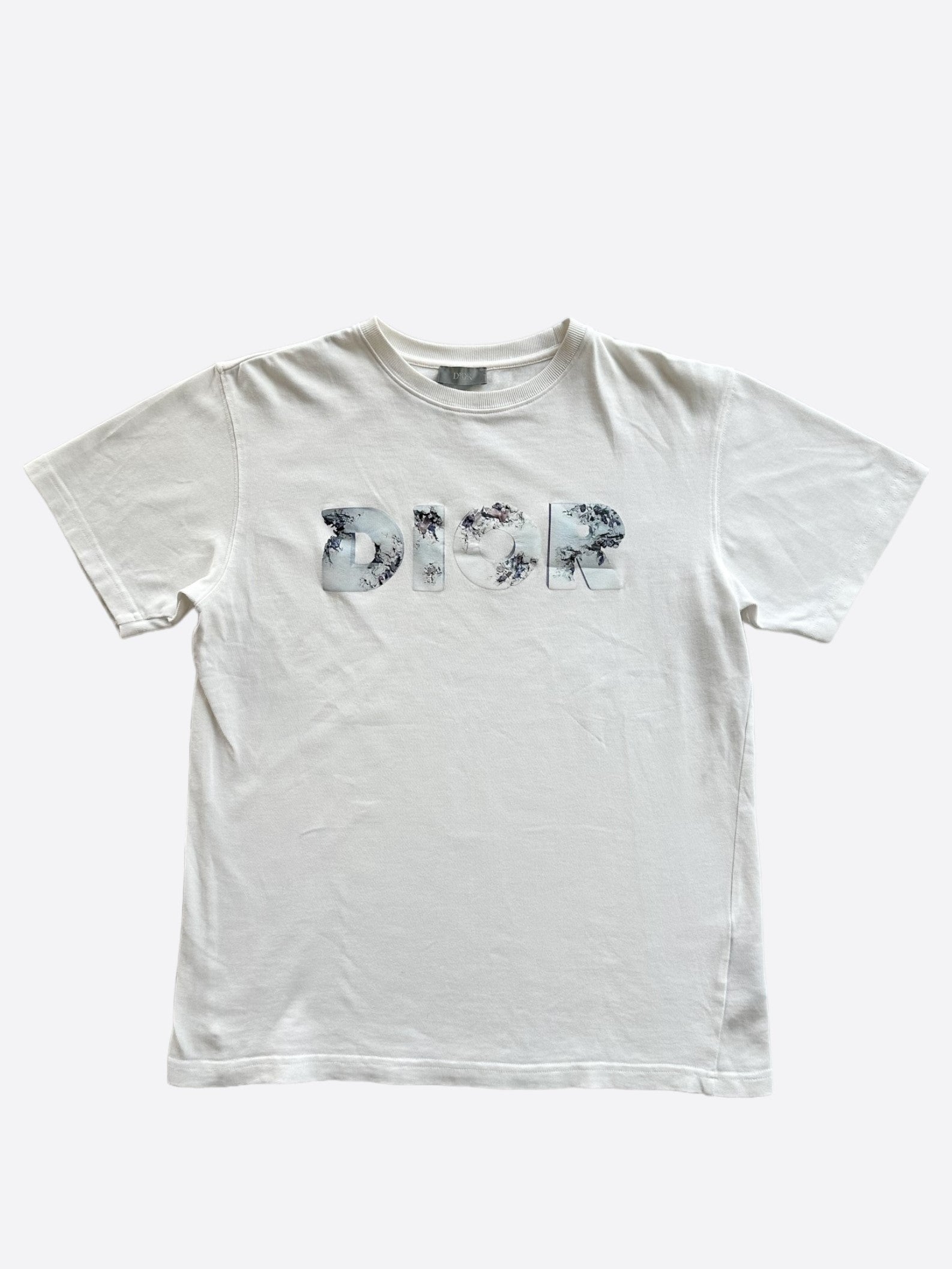 Dior Daniel Arsham White & Blue Logo T-Shirt – Savonches