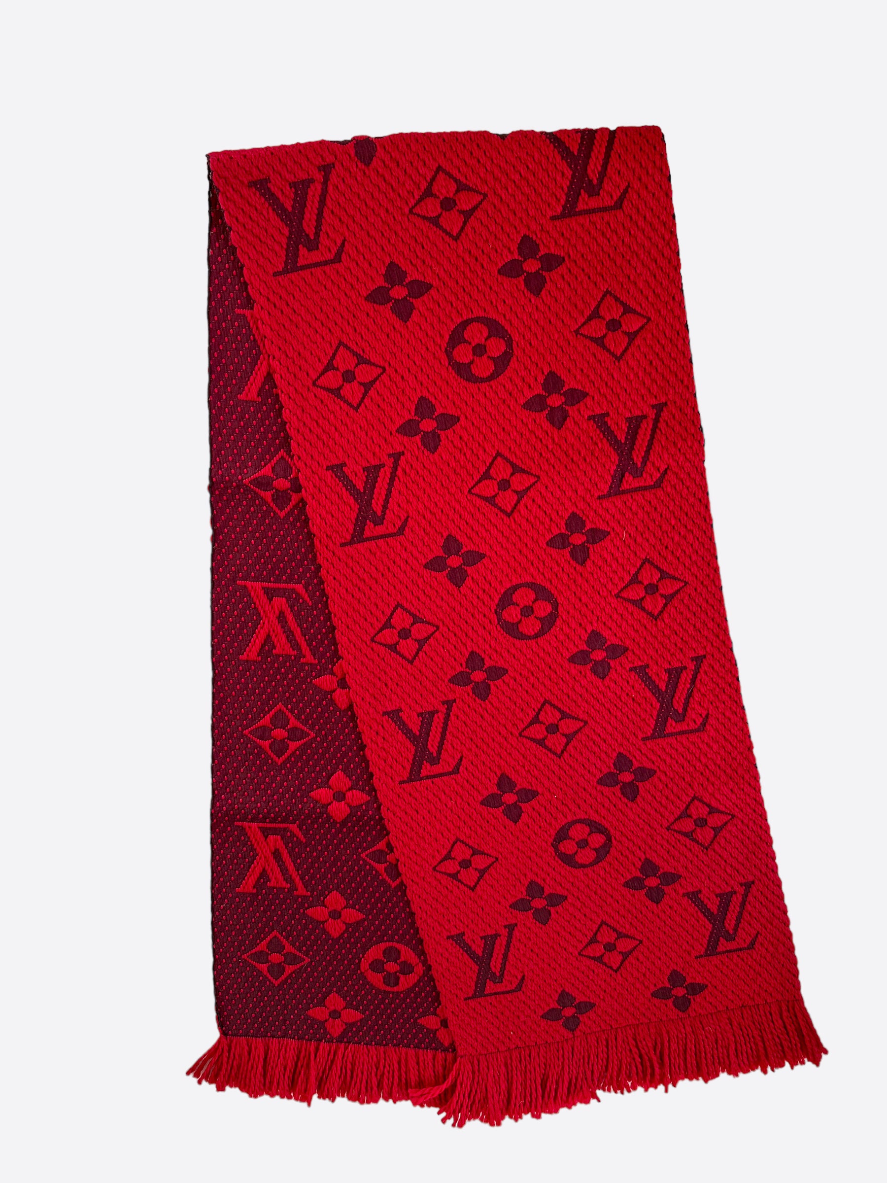 Louis Vuitton Red Monogram Logomania Scarf – Savonches