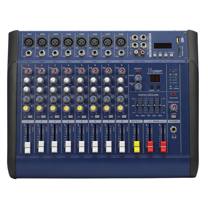 PMX-802D 8-Channel USB Audio Mixer - Professional Stage Sound