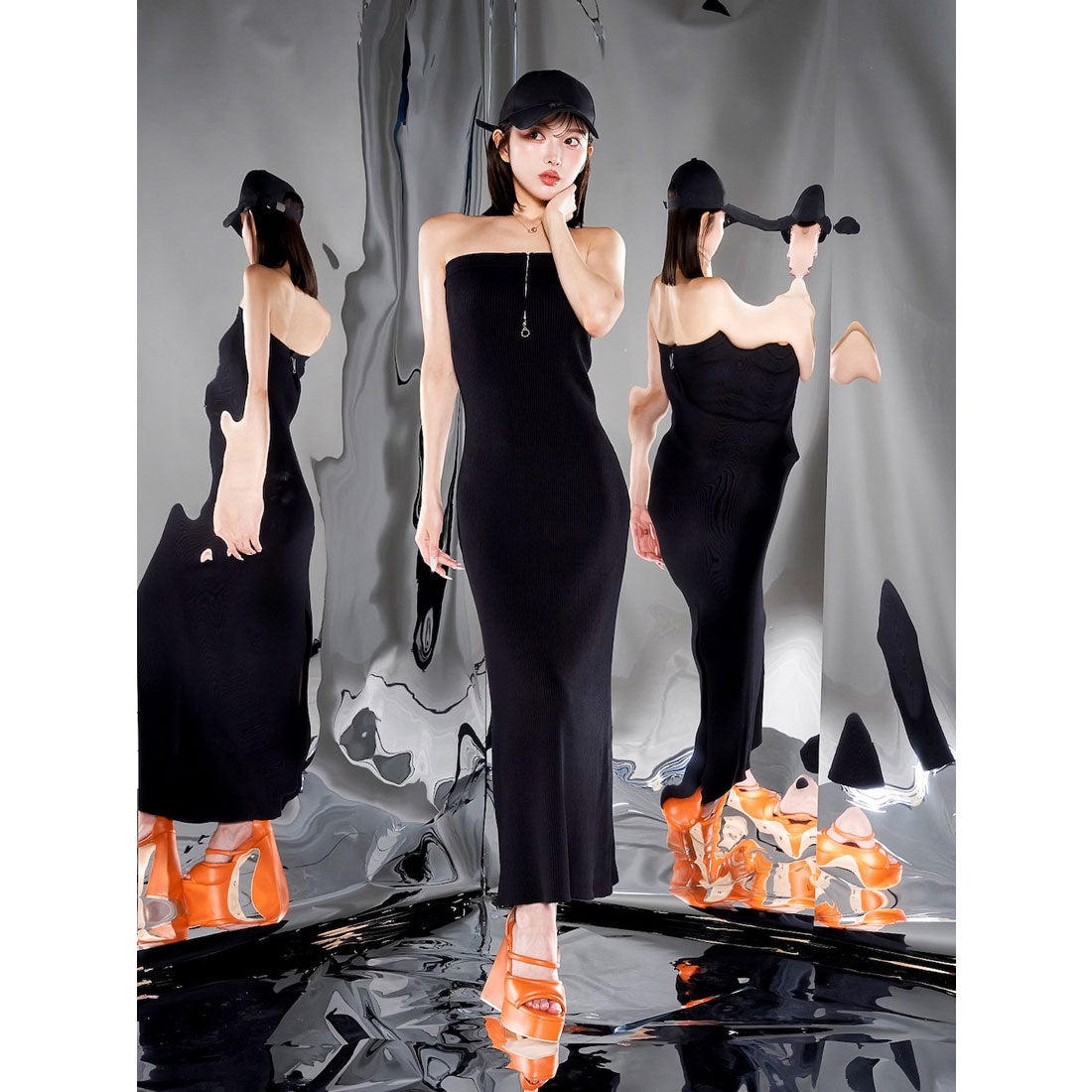 ダーリッチ Darich ロングブリムロゴキャップ （ブラック