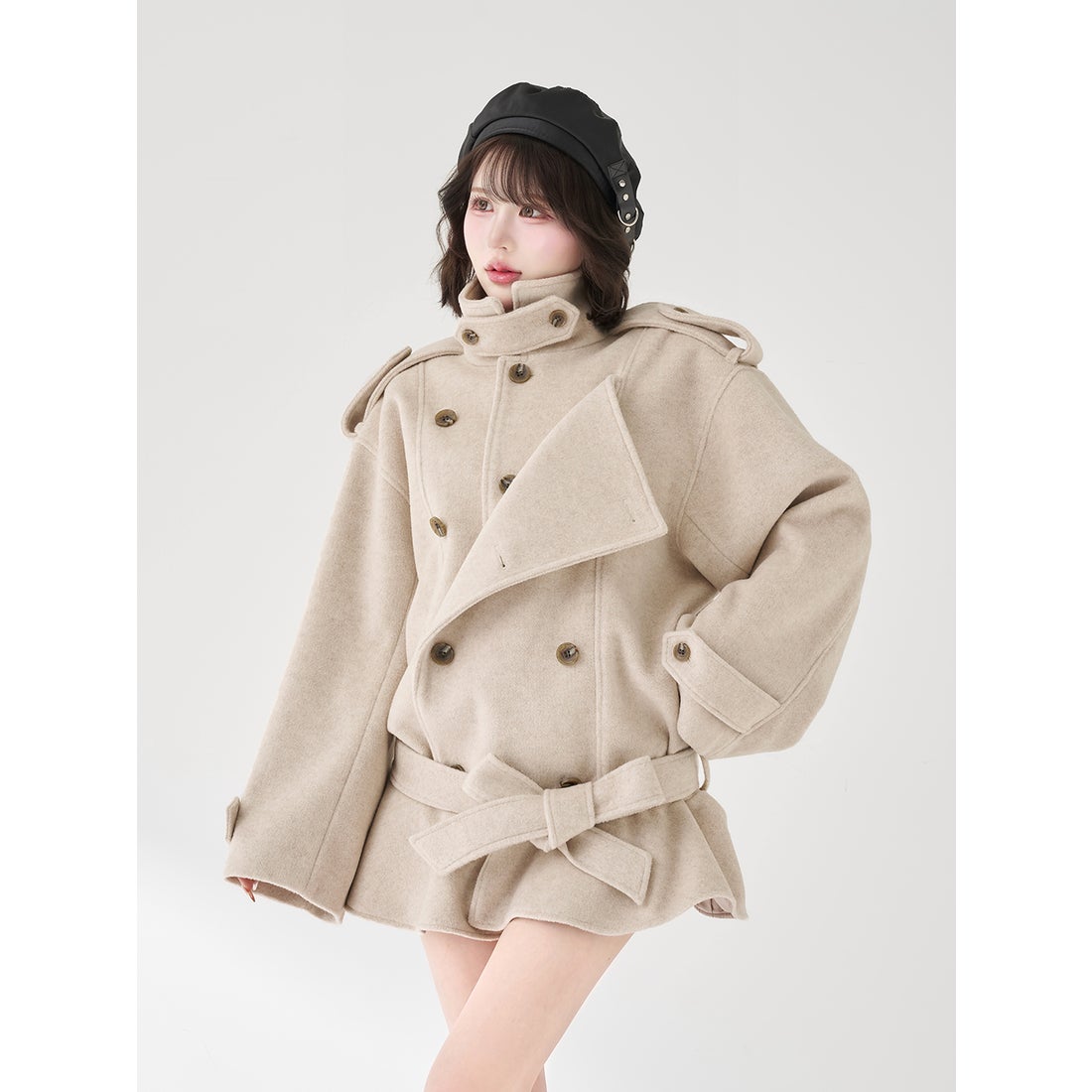 ダーリッチ Darich ドロップショルダージャケットコート （ベージュ