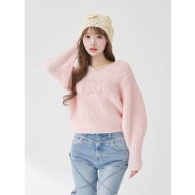 ダーリッチ Darich ファンシービーズDDロゴボリュームニットトップス